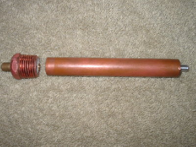 The threaded plug and body of marker gun still waiting to get the 1/2'' female adapter.