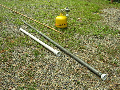5 foot PVC and 10 foot steel barrels.