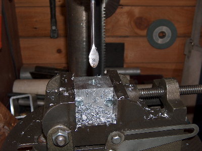 If you wanted a &amp;quot;pointed&amp;quot; slug you're done. If a round nose slug was more what you had in mind, you'll have to form the nose of the mold. Another member, blafen, suggested a modified spade bit a while ago, I thought this was a good time to try it. I used a bench grinder to modify the bit, cooling it frequently in water. Remember to grind the relief on the correct side. Look at a drill bit if in doubt, or ask.