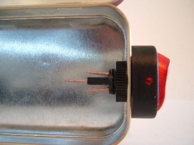 Close up of Switch itself mounted in wall of Altiods Tin.
