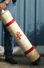 Dragon cannon with home made sockets for the reducers.  The brown ends are from overheated PVC.