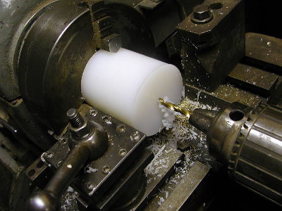 Drilling done.  Hole on the other end is still perfectly centered.