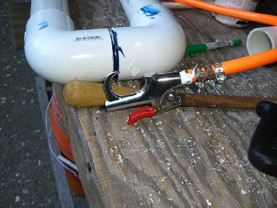 thread the hose into the blogun using teflon