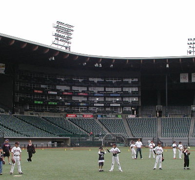 PGE Park.  Above stands, above 4 stories of box seats, above press boxes, onto the roof.
