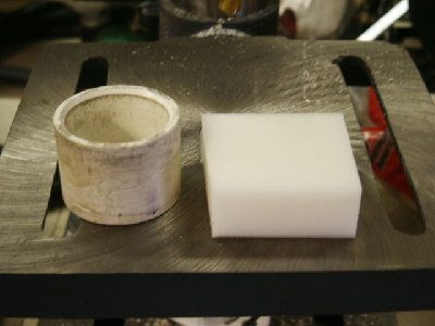 A square of HDPE is cut larger than the required diameter