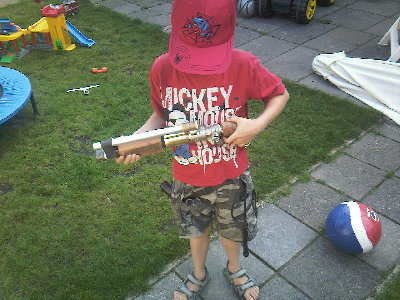 Watch out...my 6 year old son is now armed...and feeted..(????)