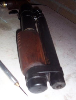 Hacked off reducer into the muzzle.I didn't take the effort to clean it up.Barrel will be replaced.