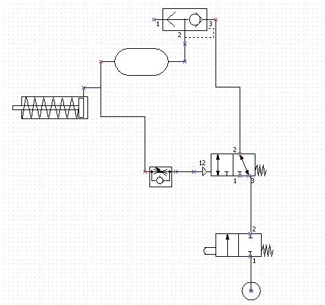 it's a revised version of the design I proposed a couple of months ago in brtrettel's thread. As you can see the pilot port of the valve is attached to the tank.. <br />in this way I can join the QEV and the valve directly via just a reduction nipple<br /><br />(if it was attached via a T joining the QEV, the valve and its pilot port together, as it was in the original diagram,  there would be more pilot volume which could hamper performance... <br /><br />I made a mistake in this diagram but I corrected it. The air supply was connected to the port that was normally closed but it has to be open so that the air can flow through the valve to fill the gun and then switch/actuate the spool inside the valve...sorry about that but I missed that<br /><br /><br />IMPORTANT - READ IT IF YOU WANT TO BUILD A SIMILAR CIRCUIT YOURSELF<br />also have a close look at the diagram of the valve itself.... the arrows are in both directions... so it is both a normally open valve and a normally closed valve. You can change its function by connecting air supply to a port that is normally closed or normally open<br /><br />the valve I bought first couldn't be used to build this circuit as it was only a NC valve<br /><br />I made a similar mistake earlier... lol you never stop learning<br /><br />so just MAKE SURE that the valve you buy is a NO valve or one that can be used as both NO and NC valve