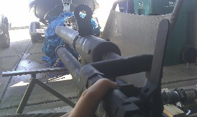 Finished Gun with Spud barrel - looking from back