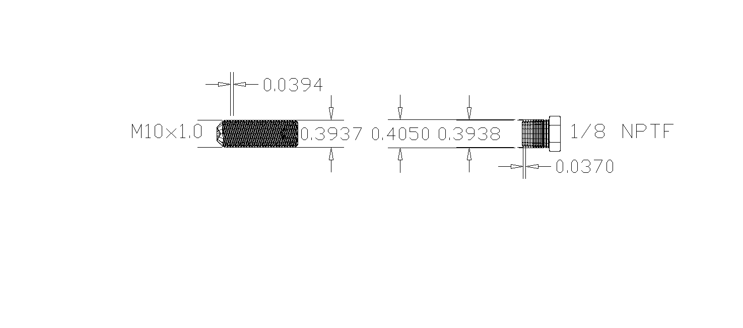 10mm x 1.0mm vs 1/8 NPTF