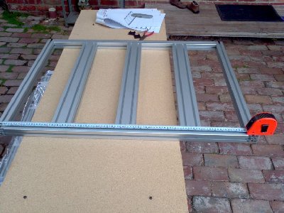Finished table frame, this is the bit that slides back and forth on the X axis