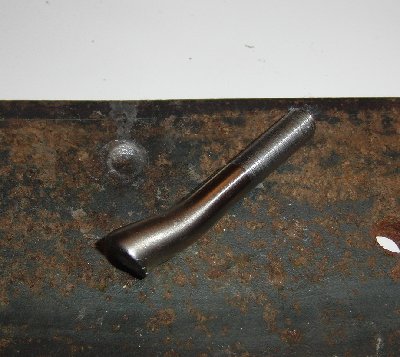 closeup of core and impact mark