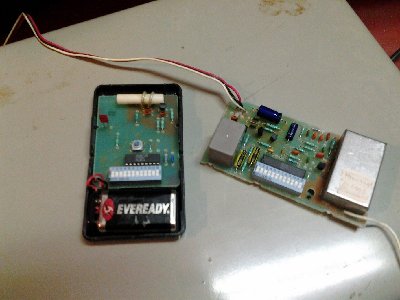 transmitter on the left, receiver on the right