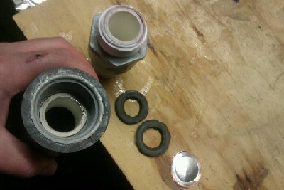 Burst disk, m/f adapter,2 rubber washers