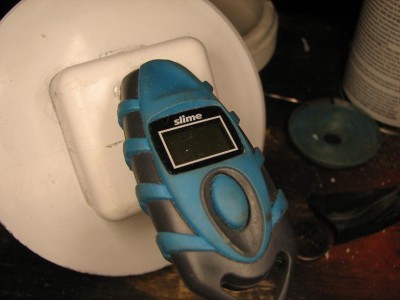 The gauge mounted and drying