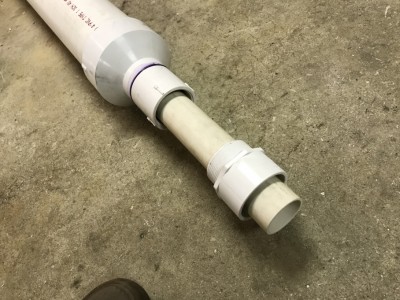 2” threaded fitting accepts barrel sleeve for golf balls.
