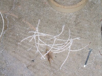 Cut about 15 pieces of string 2&amp;quot; long and a 5 inch long piece of tape