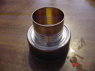 The tomato can half.Setup to trace around with the black marker.This will help you later when smoothing out the edges.