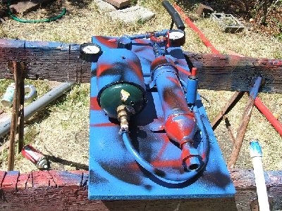 Here you can see the front of the the gun and propane tank.
