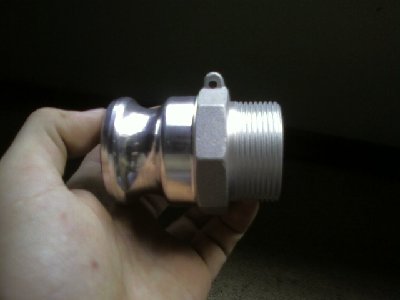 The fitting which will be welded into the chamber.