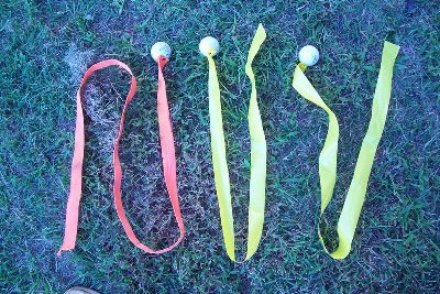 the yellow is plastic ribbon i got at the dollar store, it works the best. was 16 feet long by 2.5&amp;quot; wide for one dollar. i split it in half cause 2.5&amp;quot; was too wide so i ended up with 32 feet.