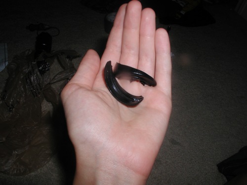 And boom!! this is all i could find of it so far its a miracle i didnt get hurt but i did se a large chunk fly off so possibly i fired it at something higher than 2x who knows.Ohh the shards are from the back of the gauge that hit my house.