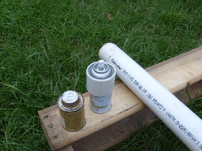 4oz Krylon spray can inside a section of 2&amp;quot; SDR-26