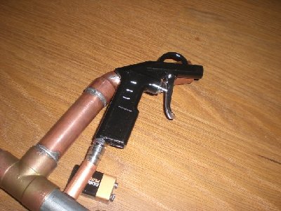 the valve in position