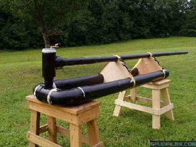 Here is my launcher.&amp;amp;nbsp; It is a pneumatic cannon.&amp;amp;nbsp; The chambers are 4&amp;quot;x5' sch40 PVC and the barrel is 2&amp;quot;x10ft sch40. The valve is a standard supah valve with ball valve actuation.